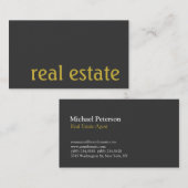 Modern donkergrijs goud kleurstof Visitekaartje (Voorkant / Achterkant)