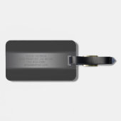 Modern donkergrijs verloop naam of bedrijfsnaam bagagelabel (Achterkant horizontaal)