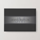 Modern donkergrijs verloop naam of bedrijfsnaam button (Voorkant)