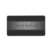 Modern donkergrijs verloop naam of bedrijfsnaam etiket (Voorkant)