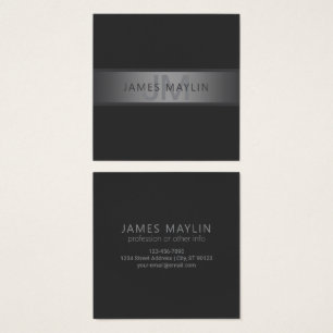 Modern donkergrijs verloop naam of bedrijfsnaam vierkante visitekaartjes