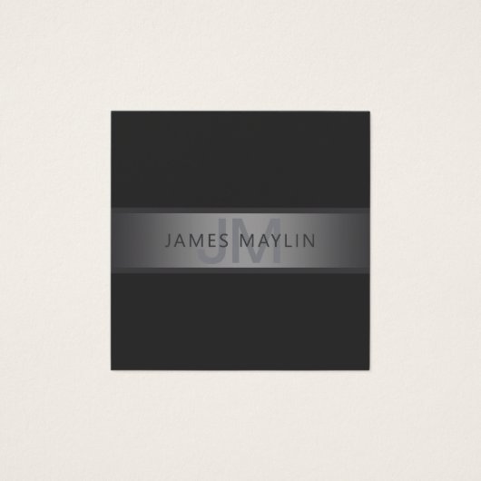 Modern donkergrijs verloop naam of bedrijfsnaam vierkante visitekaartjes (Voorkant)
