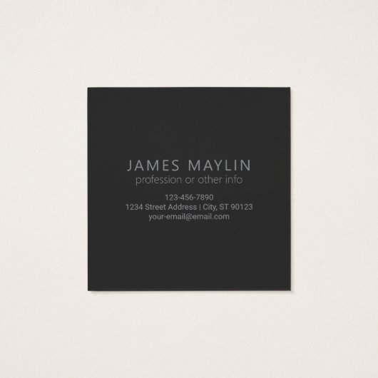 Modern donkergrijs verloop naam of bedrijfsnaam vierkante visitekaartjes (Achterkant)