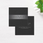Modern donkergrijs verloop naam of bedrijfsnaam vierkante visitekaartjes (Bureau)