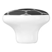 Modern donkergrijs & zilvergrijs achthoekig patroo keramische knop (Zijkant)