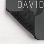 Modern Donkergrijs & Zwart bewerkbare naam & monog Muismat (Hoek)