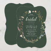 Modern donkergroen elegant Vrijgezellenfeest van w Kaart (Voorkant / Achterkant)