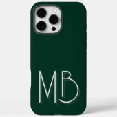 Modern donkergroen monogram Initialen Hedendaags Case-Mate iPhone Case (Achterkant)