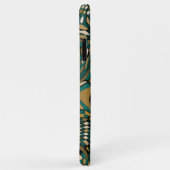 Modern donkergroen taupe bruin zwart kunstpatroon Case-Mate iPhone case (Achterkant/rechts)