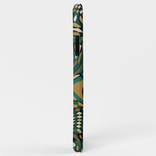 Modern donkergroen taupe bruin zwart kunstpatroon Case-Mate iPhone case (Achterkant/rechts)