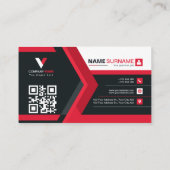 Modern donkerrood elegant visitekaartje (Achterkant)