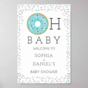 Modern Donut Baby shower Welkom Poster