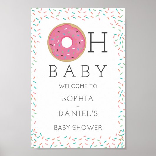 Modern Donut Baby shower Welkom Poster (Voorkant)
