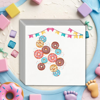 Modern Donut Baby Sprinkles Baby shower Servet