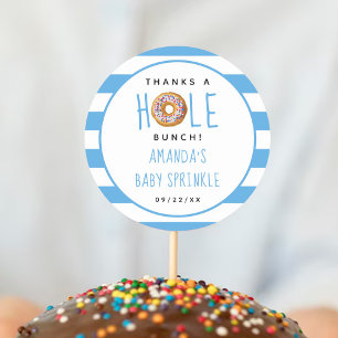 Modern Donut Boys Baby shower Sprinkle Bedankt Ronde Sticker