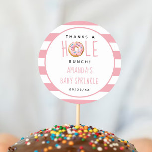 Modern Donut Girls Baby shower Sprinkle Bedankt Ronde Sticker