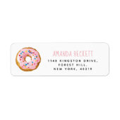 Modern Donut Girls Baby shower Sprinkle Etiket (Voorkant)