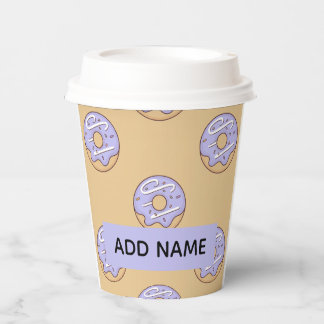 Modern Donuts-patroon met naam Papieren Bekers