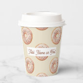 Modern Donuts Pattern With Name or Text Papieren Bekers (Achterkant)