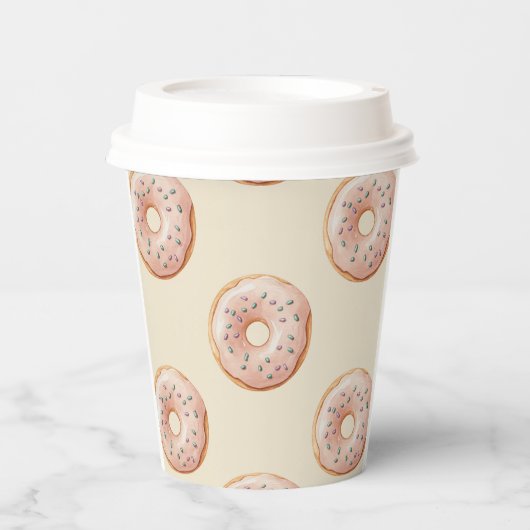 Modern Donuts Pattern With Name or Text Papieren Bekers (Voorkant)