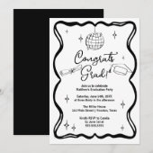 Modern doodle Congrats grad! Graduation Invitation (Devant / Derrière)