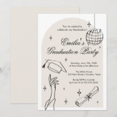 Modern doodle Graduation Invitation (Devant / Derrière)