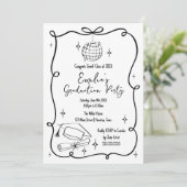 Modern doodle Graduation Invitation (Debout devant)