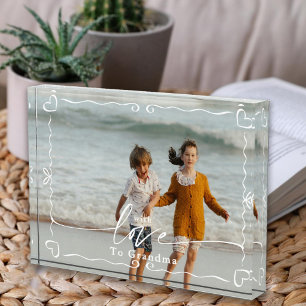 Modern Doodle Hart Liefde Erfstuk Fotoblokken