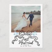 Modern Doodle net getrouwd Elopement Foto Announ Aankondigingskaart (Voorkant)