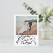 Modern Doodle net getrouwd Elopement Foto Announ Aankondigingskaart (Staand voorkant)