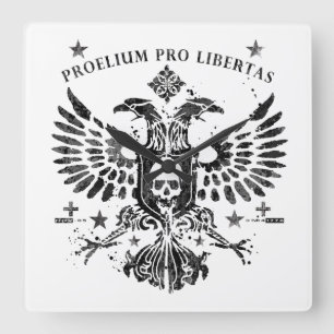 Modern Double Head Eagle Vierkante Klok