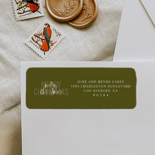 Modern Double Merry-adres voor kerstterugkeer Etiket