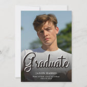 Modern Double Sided Photo Graduation Announcement Aankondiging (Voorkant)