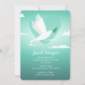 Modern Dove Teal Blue Baptism Invitation for Boy (Dos)