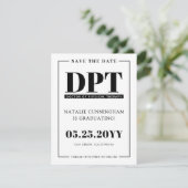 Modern DPT-Afstuderen Save the Date-Kaart Aankondiging (Staand voorkant)
