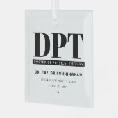 Modern DPT Doctor of Physical Therapy Afstuderen Glas Ornament (Voorkant links)