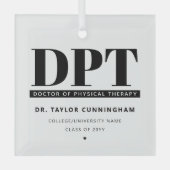 Modern DPT Doctor of Physical Therapy Afstuderen Glas Ornament (Voorkant)