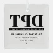 Modern DPT Doctor of Physical Therapy Afstuderen Glas Ornament (Achterkant)
