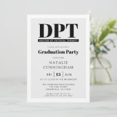 Modern DPT Doctor of Physical Therapy Afstuderen Kaart (Staand voorkant)