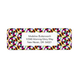 Modern draaiende cirkels Quiltpatroon Etiket