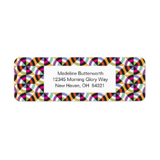 Modern draaiende cirkels Quiltpatroon Etiket