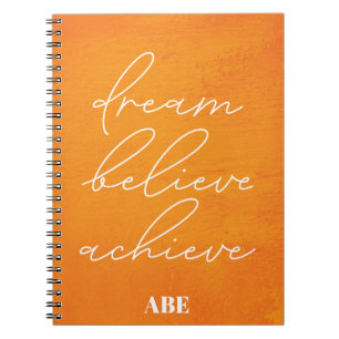 Modern Dream Believe Inspirerend Monogram Notitieboek