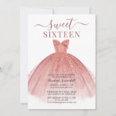 Modern Dress Sweet 16 Script Verjaardag Kaart (Voorkant)