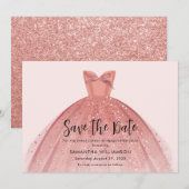 Modern Dress Sweet 16 Script Verjaardag Save The Date (Voorkant / Achterkant)