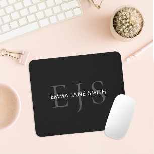 Modern drieletterig initiaal monogram muismat