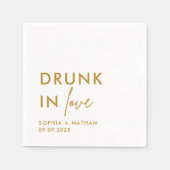 Modern Drink in liefde gepersonaliseerde bruiloft Servet (Voorkant)