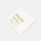 Modern Drink in liefde gepersonaliseerde bruiloft Servet (Hoek)