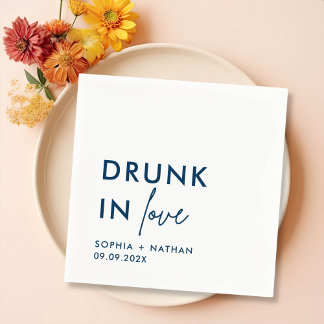 Modern Drink in liefde gepersonaliseerde bruiloft Servet