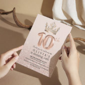 Modern Drips Roos Gold Crown 10e verjaardag Kaart