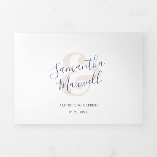 Modern drivoudig huwelijk drieluik uitnodiging (Cover)